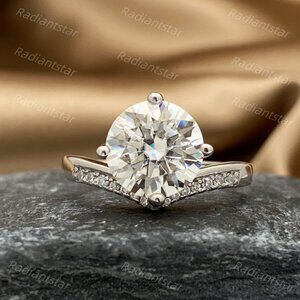 NEW Certified 3 ct. t.w. Moissanite Crown Ring